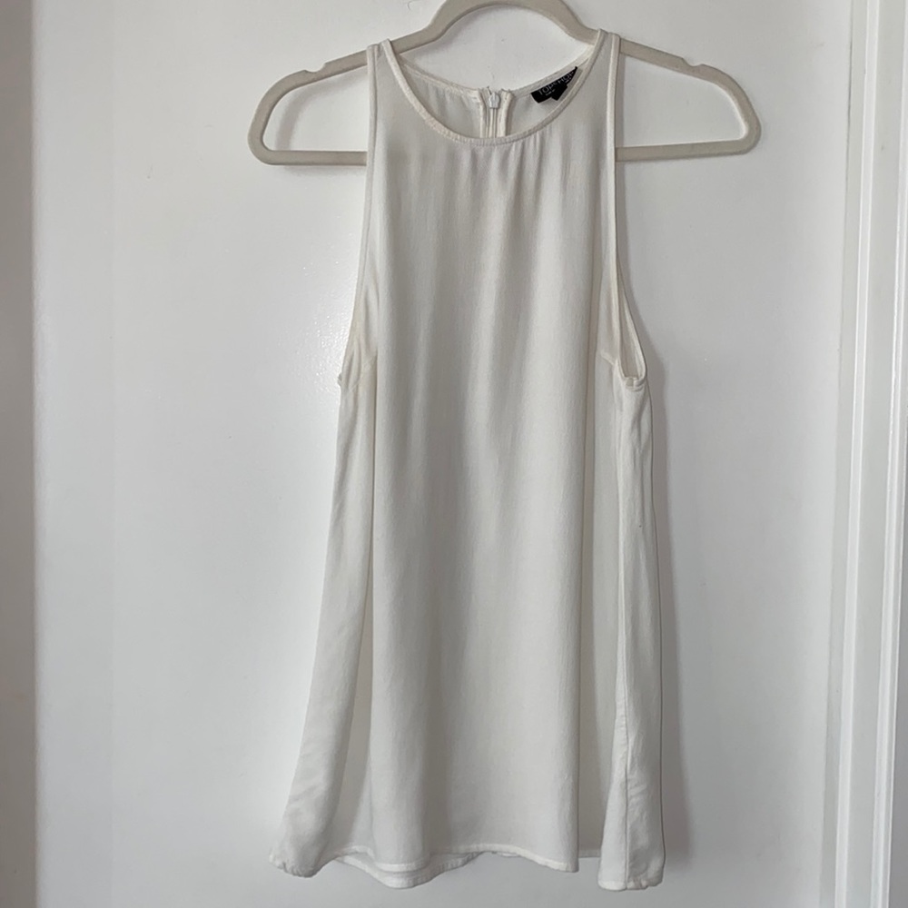 TOPSHOP White High Neck Top Size 2